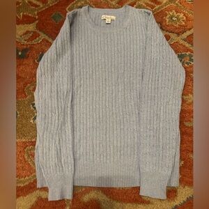 Kim Rogers light blue cableknit sweater